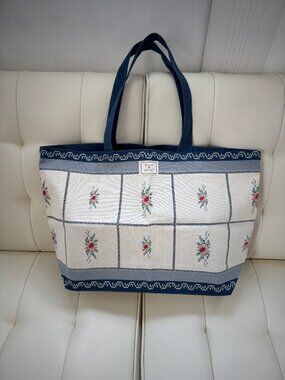 Sézane x Baziszt limited edition cottagecore floral embroidery print tote NWOT